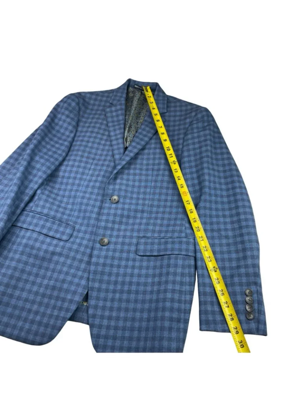 Penguin Men’s Wool Blend 2-Button Blazer Jacket Blue Check Plaid • 38R
